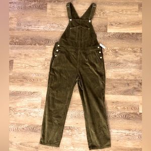 Olive Green Corduroy Overalls- size 10